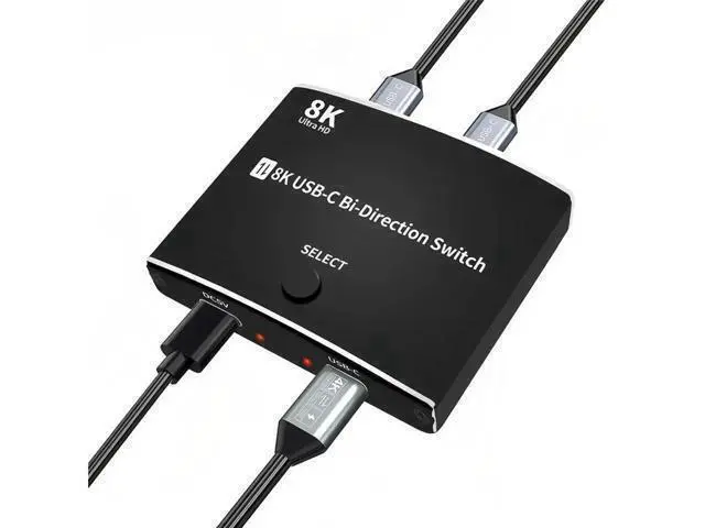 Main image of USBC KVM Switch 2 in 1 Out 1 in 2 Out 8K60HZ Bidirectional Interconvertible Compatible Computer Host Laptop Mac Cell Phone External TYPEC Monitor TV Projector Selector Switch Box