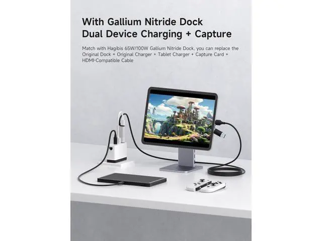 Alt view image 6 of 7 - Hagibis USB3.0 Video Capture Card with 100W PD, HDMI to USB A/USB C Capture Cable 1080P@60fps YUY2 MJPEG MS2130 for Quest 3 2 Pro VR Switch2 PS4/5 Live Broadcast, Gaming, Streaming, Recorder Visit the
