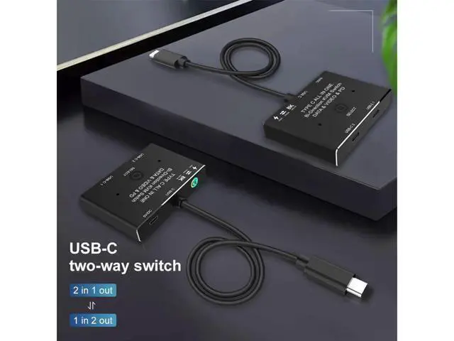 Alt view image 2 of 7 - USB C Switch,Bi-Directional USB C Switcher 2 Computers USB Type C KVM Switch 8K@30Hz 4K@120Hz Video/10Gbps Data Transfer/100W Charging,Compatible with Thunderbolt Device