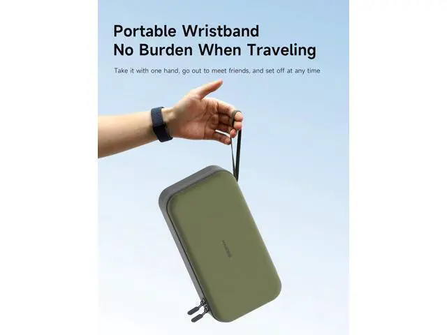 Alt view image 6 of 7 - Hagibis Carrying Case for Switch 2, Large Portable Travel Storage Organizer, Pouch Protective Hard Shell Carry Bag Handbag with 14 Game Cartridges for NS Accessories, Joy-Con, Charger, Cable (Green)