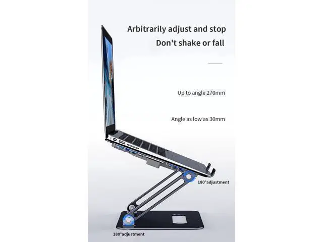 Alt view image 3 of 7 - Laptop Tablet Stand Adjustable with 2 High-speed Fan Aluminum Notebook Holder Foldable Detachable Laptop Tablet Riser for Desk Compatible with 11-17.3"MacBook Air Pro,XPS,More Notebooks