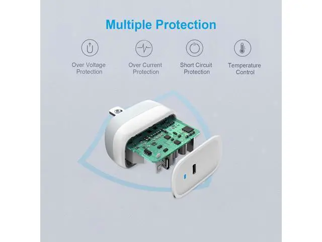 Alt view image 4 of 7 - iPhone Charger,MFi Certified GaN 20W USB C Wall Charger Block Foldable PD 3.0 USB-C Power Adapter with 4ft Lightning Cable for iPhone 15 14 13 12 Series, iPad Pro, AirPods, iWatch SE/7/8