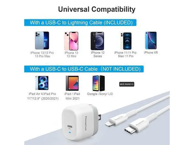 Alt view image 3 of 7 - iPhone Charger,MFi Certified GaN 20W USB C Wall Charger Block Foldable PD 3.0 USB-C Power Adapter with 4ft Lightning Cable for iPhone 15 14 13 12 Series, iPad Pro, AirPods, iWatch SE/7/8