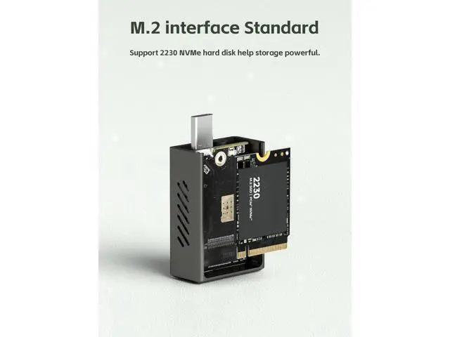 Alt view image 5 of 7 - Hagibis 2230 M.2 NVMe SSD Enclosure with Cooling Fan for iPhone 16 15 Pro Max ProRes, USB 3.2 Gen 2 10Gbps to NVMe PCI-E External M.2 SSD Case for MacBook Laptop iPad Android