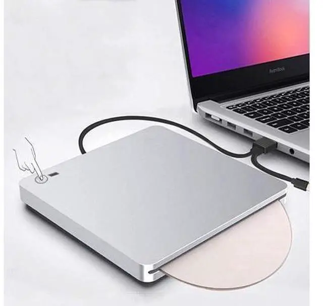 Main image of External Blu-Ray DVD Burner Player Drive with One Touch Pop up, USB3.0/Type-C Portable CD/DVD+/-RW Drive/ DVD Player for Laptop CD ROM Burner for Laptop Desktop PC Windows Linux OS Apple Mac