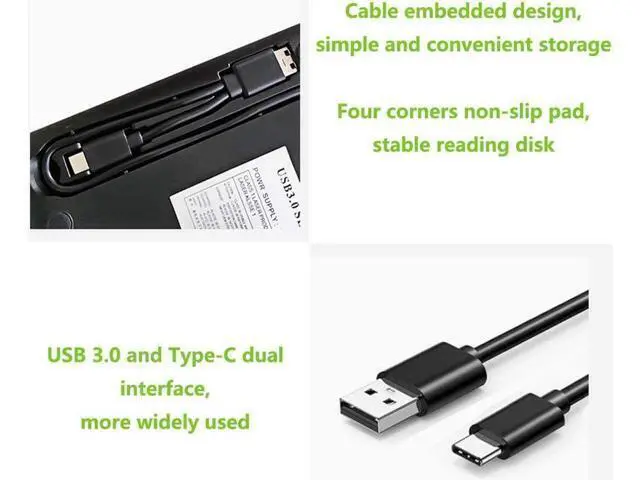 Alt view image 5 of 7 - External Blu-Ray DVD Burner Player Drive with One Touch Pop up, USB3.0/Type-C Portable CD/DVD+/-RW Drive/ DVD Player for Laptop CD ROM Burner for Laptop Desktop PC Windows Linux OS Apple Mac