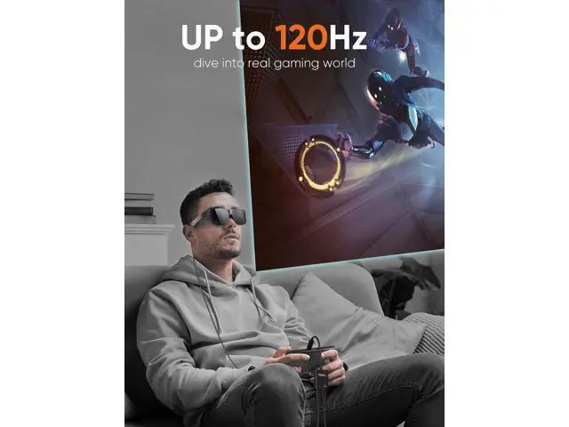 Alt view image 6 of 7 - USB C to AR Glasses and Charging Adapter,Charge and Play,4K@60Hz/1080P@120Hz,100W Fast Charging Compatible with Steam Deck/ROG Ally/Phone15/16/Viture/Rokid/Xreal AR Glasses