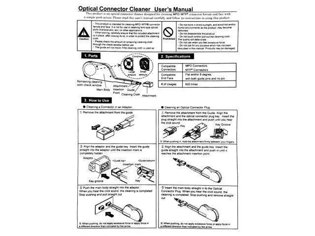 Alt view image 6 of 6 - Fiber Optic Pen Cleaner for MTP/MPO Connector, One Click Cleaner, up to 600 Cleans