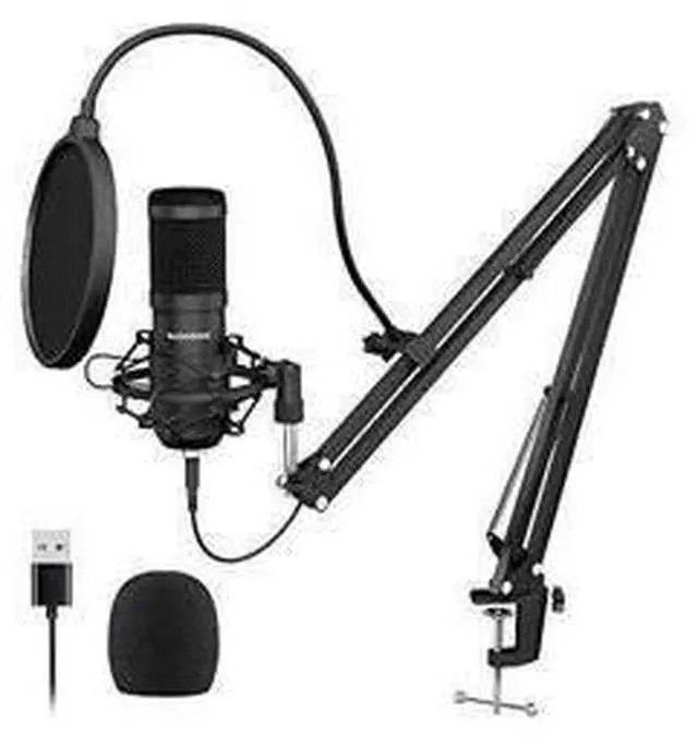 Main image of USB Streaming Podcast PC Microphone professional 192KHZ24Bit Studio Cardioid Condenser Mic Kit with sound card Boom Arm Shock Mount Pop Filter for Skype YouTuber Karaoke Gaming Recording