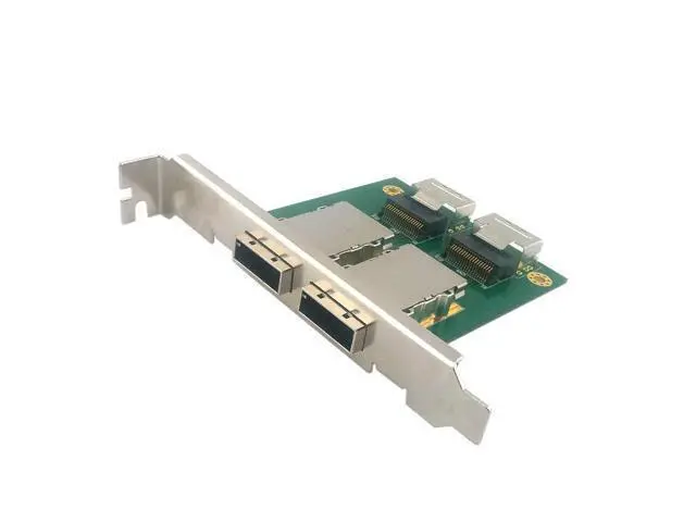 Alt view image 7 of 7 - Mini SAS 2 SFF-8088 to 2 SFF-8087 HD Data Server Converter Adapter with Bracket