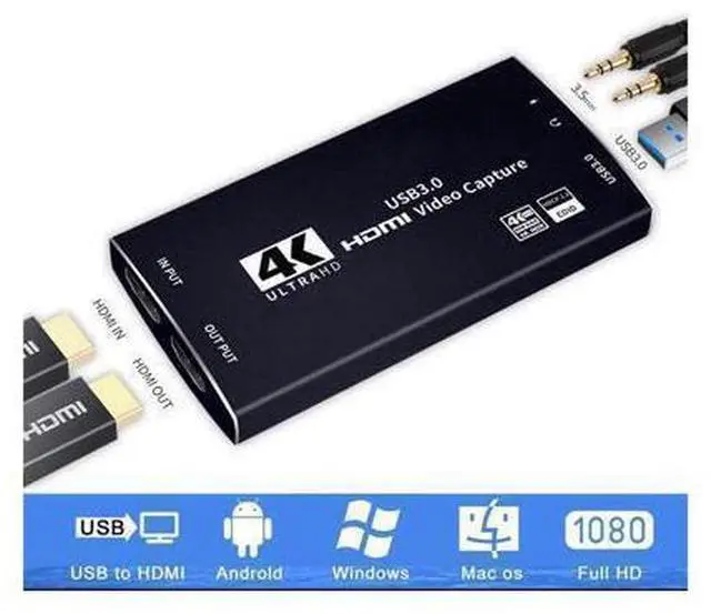 Main image of 4K@60hz HDMI-Compatible Video Capture Card Live Recording Box 4K USB 3.0 Video Card for Game Live Streaming Support HDR, EDID, HDCP2.2 for PS4 Computer Phones