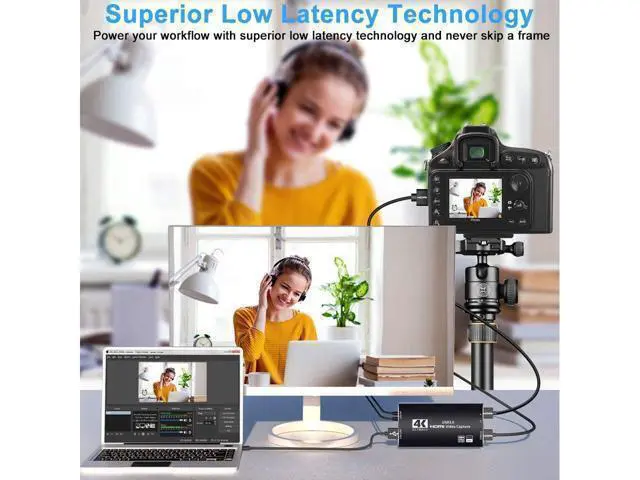 Alt view image 6 of 7 - 4K@60hz HDMI-Compatible Video Capture Card Live Recording Box 4K USB 3.0 Video Card for Game Live Streaming Support HDR, EDID, HDCP2.2 for PS4 Computer Phones