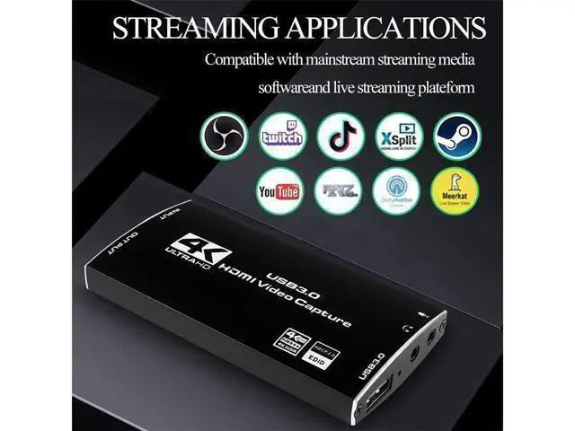 Alt view image 7 of 7 - 4K@60hz HDMI Video Capture Card 1080p 60fps Board Game Capture Card USB 3.0 Recorder Box Device Support HDR, EDID, HDCP2.2 for Live Streaming Video Recording HDMI Loop Out