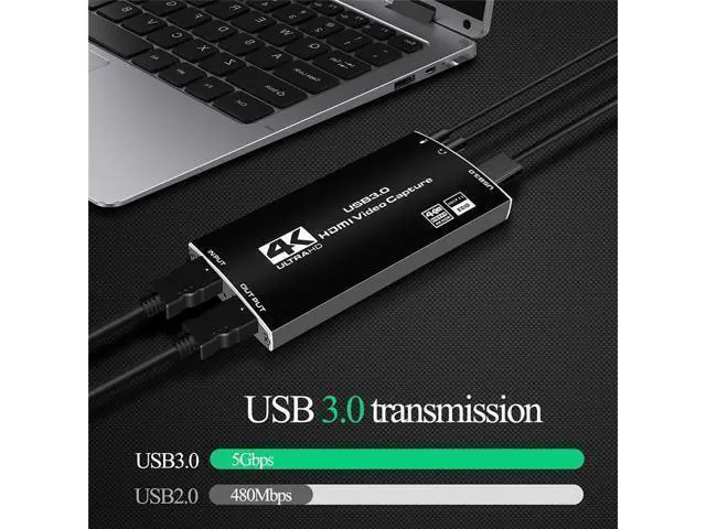 Alt view image 4 of 7 - 4K@60hz HDMI-Compatible Video Capture Card Live Recording Box 4K USB 3.0 Video Card for Game Live Streaming Support HDR, EDID, HDCP2.2 for PS4 Computer Phones