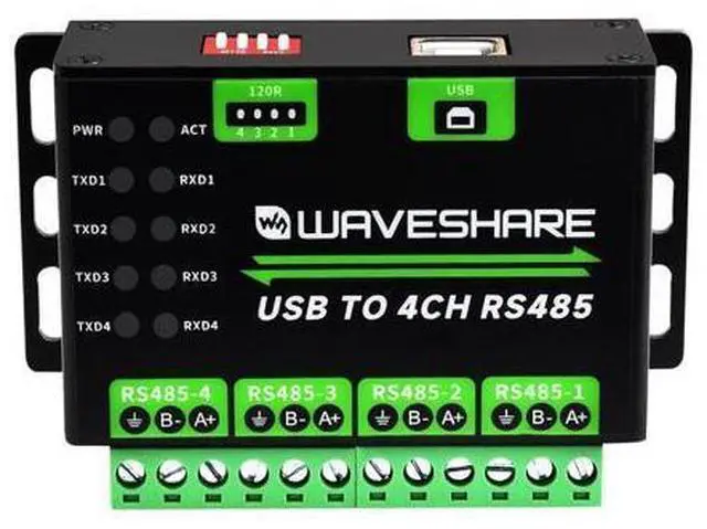 Main image of Industrial USB to 4Ch RS485 Converter, Multi Protection Circuits, Multi Systems Support, Aluminium Alloy Case, Wall-Mount & Rail-Mount Support