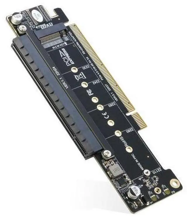 Main image of Dual NVMe PCIe Adapter, PCIe 4.0 X16 to Dual NVMe and 1x More PCIe x16 (x8 Signal) Adapter for 22110/2280/2260/2242/2230 M.2 NVMe SSD (PCI-e Bifurcation Required)