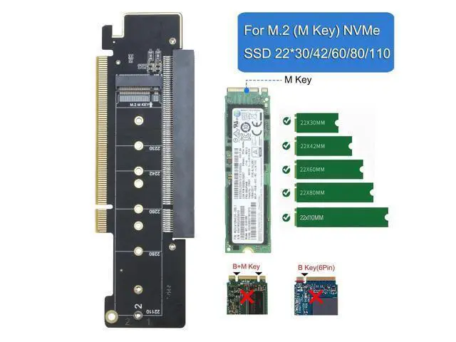 Alt view image 3 of 7 - Dual NVMe PCIe Adapter, PCIe 4.0 X16 to Dual NVMe and 1x More PCIe x16 (x8 Signal) Adapter for 22110/2280/2260/2242/2230 M.2 NVMe SSD (PCI-e Bifurcation Required)