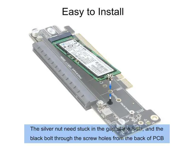 Alt view image 5 of 7 - Dual NVMe PCIe Adapter, PCIe 4.0 X16 to Dual NVMe and 1x More PCIe x16 (x8 Signal) Adapter for 22110/2280/2260/2242/2230 M.2 NVMe SSD (PCI-e Bifurcation Required)