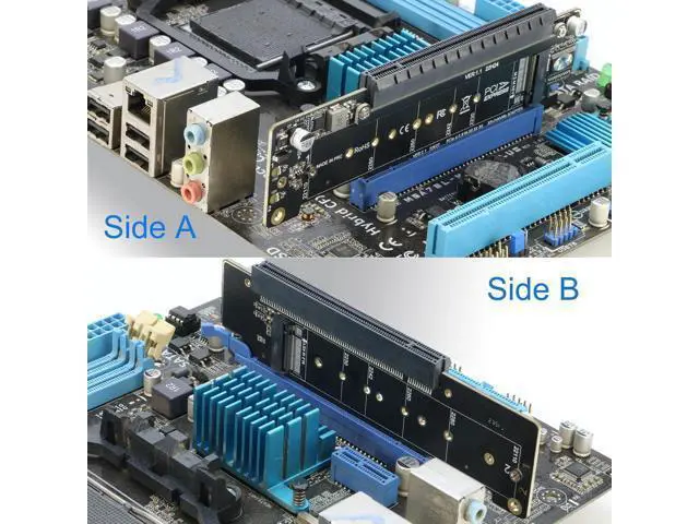 Alt view image 7 of 7 - Dual NVMe PCIe Adapter, PCIe 4.0 X16 to Dual NVMe and 1x More PCIe x16 (x8 Signal) Adapter for 22110/2280/2260/2242/2230 M.2 NVMe SSD (PCI-e Bifurcation Required)