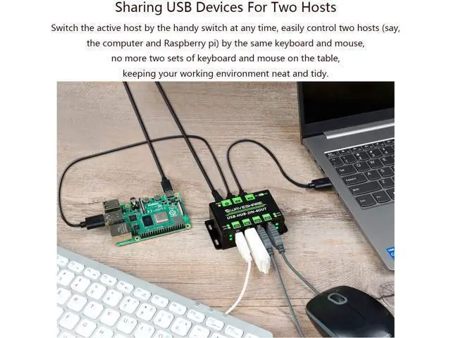 Alt view image 3 of 7 - Industrial Grade USB HUB with 4X USB 2.0 Ports, Switchable Dual Hosts, Support Multi System Multi Protections ESD Protection TVS Diode Compatible with Linux, Windows 11/10 / 8.1/8 / 7 / XP