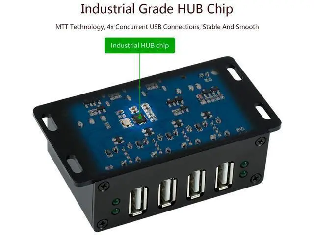 Alt view image 6 of 7 - Industrial Grade USB HUB with 4X USB 2.0 Ports, Switchable Dual Hosts, Support Multi System Multi Protections ESD Protection TVS Diode Compatible with Linux, Windows 11/10 / 8.1/8 / 7 / XP