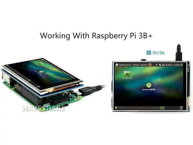 Alt view image 5 of 7 - Waveshare 3.5" Resistive Touch Screen IPS LCD 480x320, XPT2046 Controller, Compatible with Raspberry Pi 5/4B/3B+/3B/2B/A+/B+/Zero W/Zero 2W