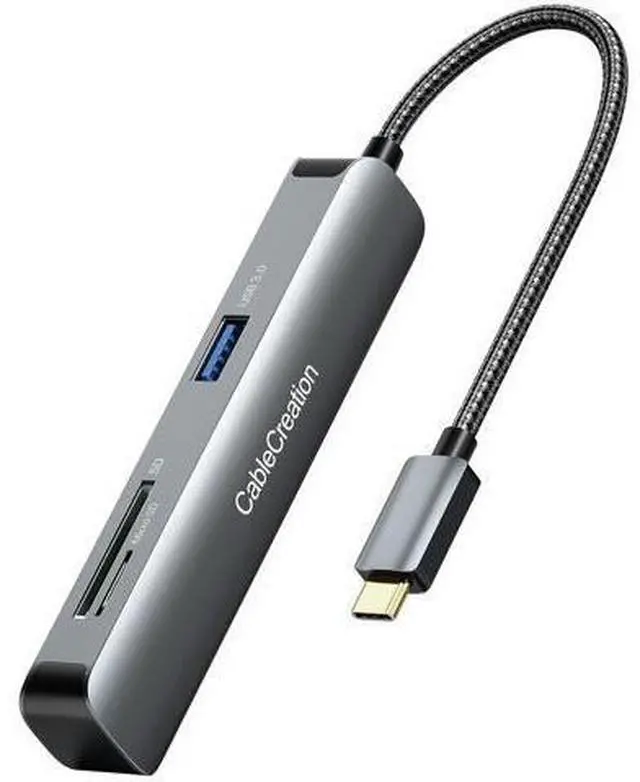Main image of USB C Hub, 5-in-1 Multiport iPad Pro Adapter with HDMI 4K, 2 USB 3.0, SD/Micro SD Card Reader for MacBook Pro/Air, iPad Pro, Surface Pro, XPS, and More