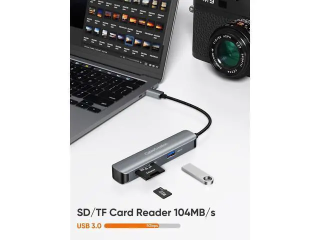 Alt view image 4 of 7 - USB C Hub, 5-in-1 Multiport iPad Pro Adapter with HDMI 4K, 2 USB 3.0, SD/Micro SD Card Reader for MacBook Pro/Air, iPad Pro, Surface Pro, XPS, and More