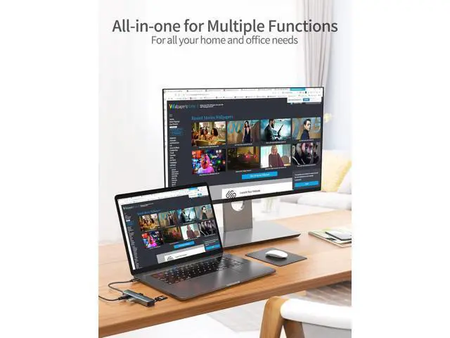 Alt view image 7 of 7 - USB C Hub, 5-in-1 Multiport iPad Pro Adapter with HDMI 4K, 2 USB 3.0, SD/Micro SD Card Reader for MacBook Pro/Air, iPad Pro, Surface Pro, XPS, and More