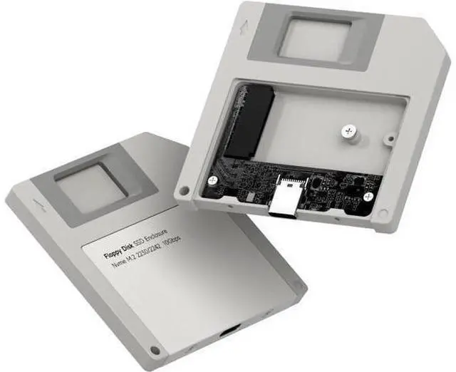 Main image of Hagibis SSD Enclosure, Floppy Disk Style USB 3.2 Gen2 10Gbps to NVMe PCI-E M.2 2230/2242 SSD Case, M.2 External Hard Drive Enclosure for MacBook Laptop iPad Android iPhone 17 Pro Max (Grey)