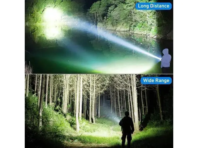 Alt view image 5 of 6 - Flashlight Rechargeable 99,000 High Lumen, 2 Pack Super Bright Rechargeable Flashlights for Home, 15H Long Life LED Flash Light with 5 Light Modes, IPX7 Waterproof for Outdoor, Camping, Hiking