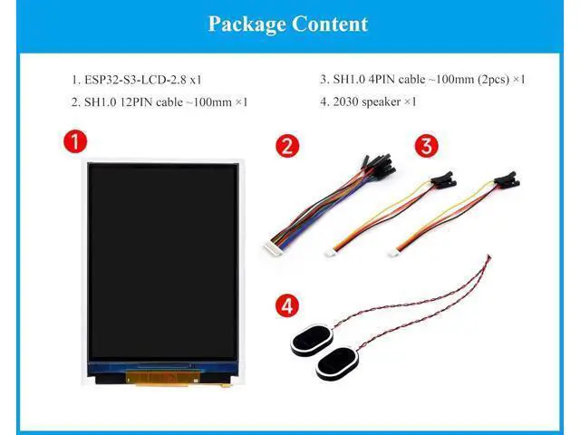 Alt view image 2 of 7 - ESP32-S3 2.8inch Display Development Board, 240×320, IPS Screen, 32-bit LX7 Dual-Core Processor, Up to 240MHz Frequency, Supports WiFi & Bluetooth, with Onboard Antenna, ESP32 with Display (No Touch)