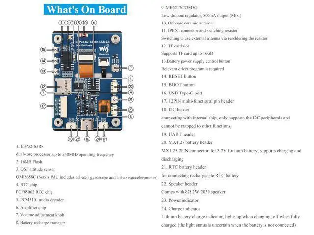 Alt view image 7 of 7 - ESP32-S3 2.8inch Display Development Board, 240×320, IPS Screen, 32-bit LX7 Dual-Core Processor, Up to 240MHz Frequency, Supports WiFi & Bluetooth, with Onboard Antenna, ESP32 with Display (No Touch)