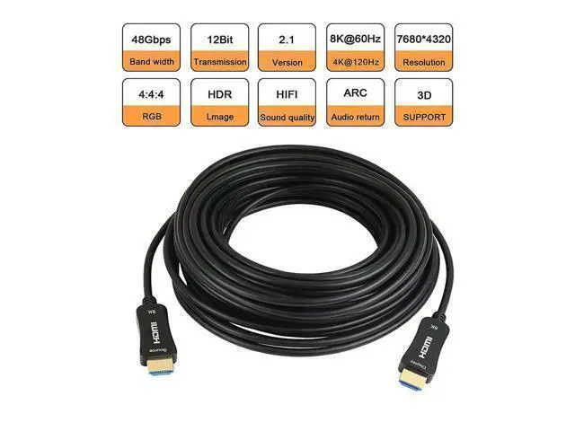 Alt view image 2 of 7 - 8K Fiber Optic HDMI Cable 30 Feet 48Gbps 8K60Hz 4K120Hz Dynamic HDR eARC HDCP2.2/2.3 Compatible with Nvidia RTX 3080/3090 Xbox Series X PS5 Denon AV Receiver LG Samsung Sony TV