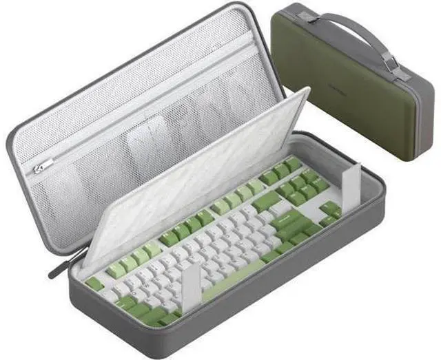 Main image of Hagibis Keyboard Bag Hard Shell Portable Travel Carrying Case, 68/87 Keys EVA 900D Oxford Cloth Storage Case Electronic Organizer Shockproof Waterproof (Green, 87 Key)