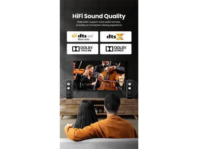 Alt view image 7 of 7 - 8K Fiber Optic HDMI Cable 30 Feet 48Gbps 8K60Hz 4K120Hz Dynamic HDR eARC HDCP2.2/2.3 Compatible with Nvidia RTX 3080/3090 Xbox Series X PS5 Denon AV Receiver LG Samsung Sony TV