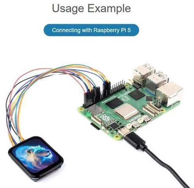 Alt view image 3 of 7 - 1.69inch Touch Round LCD Display Module 240×280 Resolution, IPS Screen 262K Display Color SPI and I2C Communication for Raspberry Pi/Raspberry Pi Pico/ESP32S3/Arduino/STM32