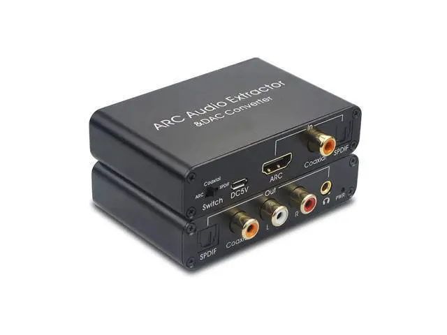 Alt view image 6 of 6 - HDMI ARC Adapter 192KHz DAC Converter, ARC Audio Extractor Support Digital HDMI to Analog Stereo Audio RCA L/R Coaxial SPDIF & 3.5mm Jack Adapter for TV