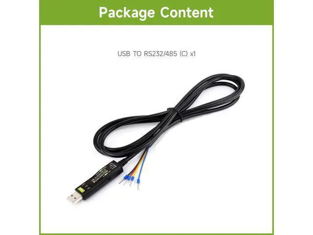 Alt view image 2 of 7 - Wavesahre USB to RS232/485 Serial Cable, Original FT232RNL Chip, Compatible with Mac, Linux, Android, Win11/10/8.1/8/7, Onboard Power and Signal Indicators, Multi-OS Compatible & Device Applicable