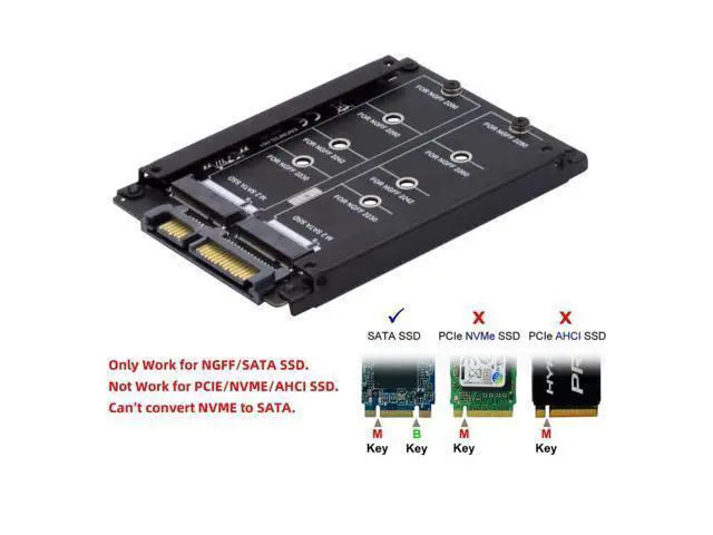 Alt view image 5 of 7 - M.2 NGFF SATA SSD 2 in 1 JBOD Bridge 2.5" HDD Disk Drive Enclosure Adapter Support 2230/2242/2260/2280MM