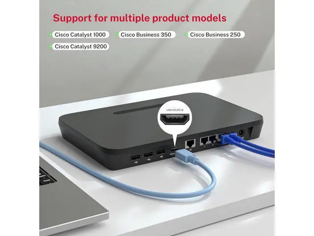Alt view image 3 of 6 - USB to Micro USB Console Cable with FTDI Chipset, RS232 Serial Port Adapter for Cisco Routers/Switches, PLC, Industrial Control Devices, Compatible with Windows/Mac/Linux (6ft/1.8m)