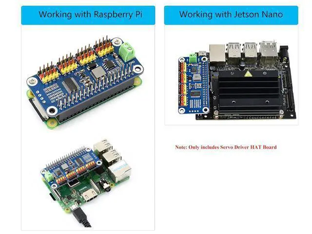 Alt view image 7 of 7 - PWM Servo Motor Driver HAT Compatible with Raspberry Pi 5/4/3B+/ 3B Zero/Zero W/Zero WH and Jetson Nano, 16-Channel 12-bit I2C Interface Straight Pinheader
