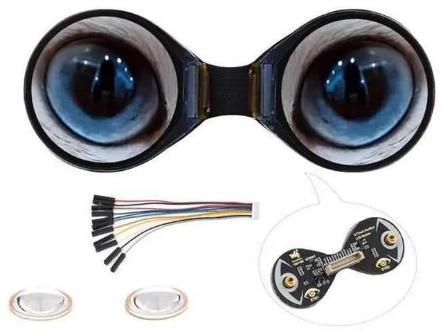 Main image of 0.71inch Double Eye Round LCD Display Module Compatible with Raspberry Pi Pico/Pico W, ESP32 / Arduino, 160x160 Resolution, IPS Panel, 65K Colors, SPI Interface