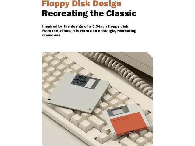 Alt view image 5 of 7 - Hagibis SSD Enclosure, Floppy Disk Style USB 3.2 Gen2 10Gbps to NVMe PCI-E M.2 2230/2242 SSD Case, M.2 External Hard Drive Enclosure for MacBook Laptop iPad Android iPhone 17 Pro Max (Grey)