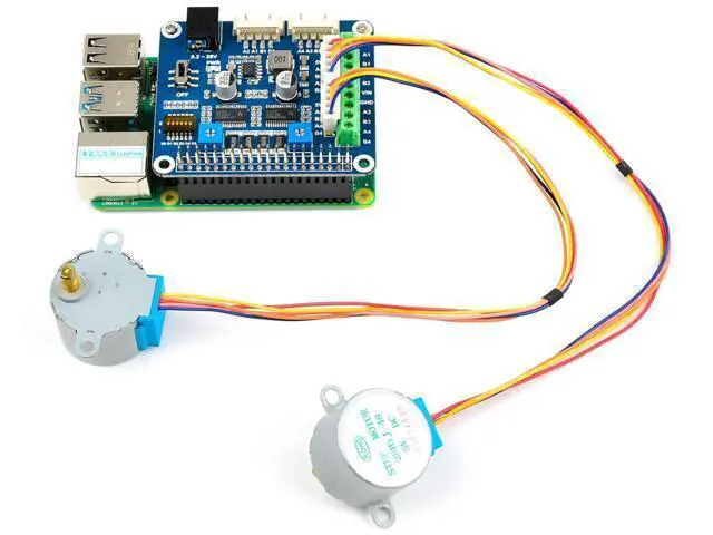 Alt view image 4 of 7 - Stepper Motor HAT for Raspberry Pi 4B/3B+/2B/B+/Zero/W/WH/and Jetson Nano,DRV8825 Motor Controller Drives Two Stepper Motors, Up to 1/32 Microstepping,Use for 3D Printer,Sculpturing Machine etc