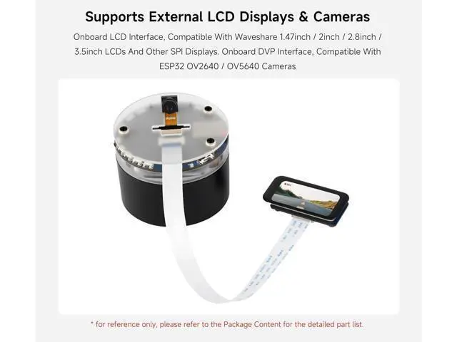 Alt view image 6 of 7 - ESP32-S3 AI Smart Speaker Development Board, Support AI Speech Interaction, Dual Digital Microphone Array, Noise Reduction and Echo Cancellation, Support External Display & Camera, No Battery