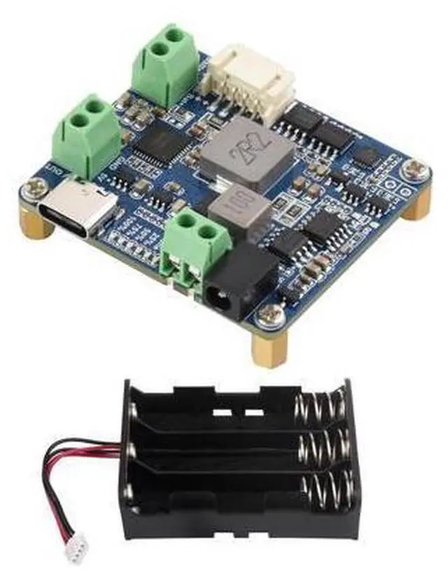 Main image of Solar Power Manager Module (D), Solar Charge Controller USB, Supports 6V~24V Solar Panel and Type-C Power Adapter, 5V/3A Regulated Output, with Battery Holder (Batteries are Not Included)