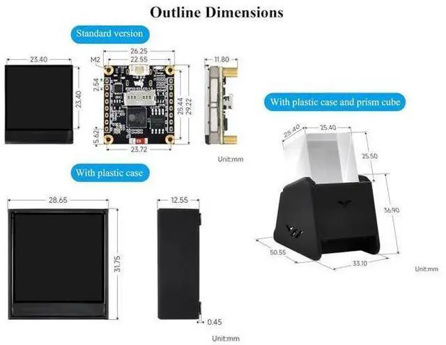 Alt view image 7 of 7 - ESP32-S3 1.3inch Display Development Board, ESP32 with Display 240x240 Pixels, Built-in ST7789V2 Chip and 6-Axis IMU, 262K Color, SPI Communication, Supports 90° Hardware Rotation, with Case