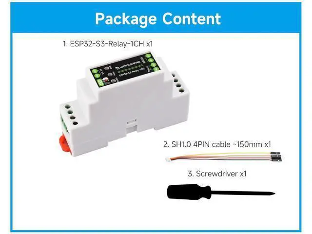 Alt view image 2 of 7 - Industrial 1-Ch ESP32-S3 WiFi Relay Module, Support RS485 and Bluetooth/WiFi Remote Control, Better for RS485 Modbus Industrial Modules or Sensors, Built-in Protection Circuits, Safe & Stable