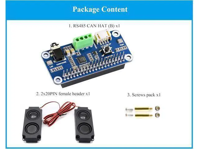 Alt view image 6 of 7 - WM8960 Audio HAT Compatible with Raspberry Pi 5/4B/3B+/3B/Pi Zero/Zero W/Pi Zero 2W/Zero 2WH/Pico W/Pico 2W, WM8960 Hi-Fi Sound Card HAT, Stereo CODEC, Hi-Fi Play/Record, Come with 8 5W Speaker